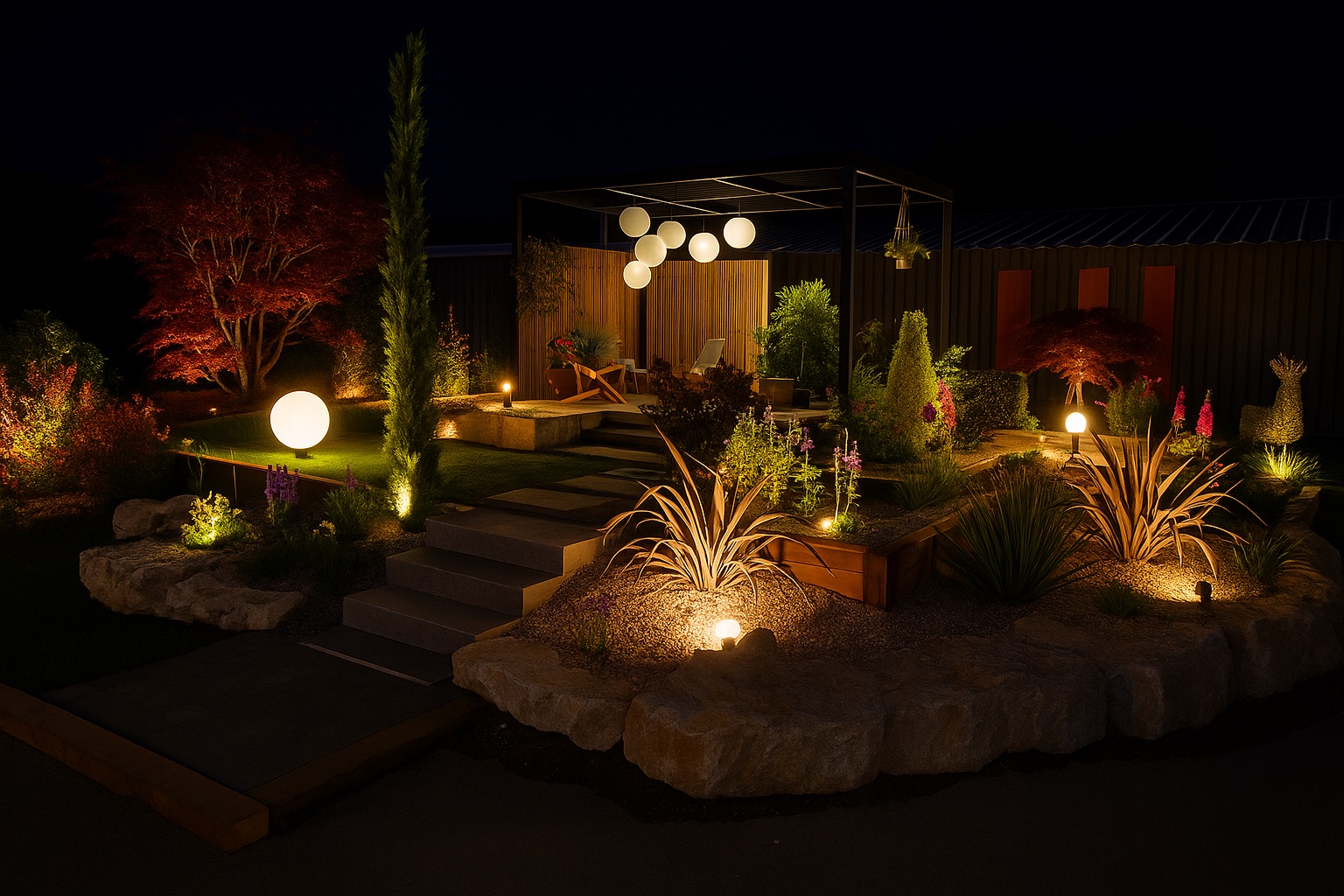 mise en electricite dans un jardin – guttonelec